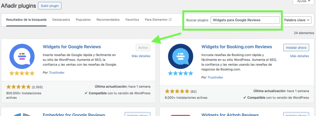 Testimonios de Google My Business en WordPress 1 Instalar Widgets Para Google Reviews Trustindex En Wordpress.